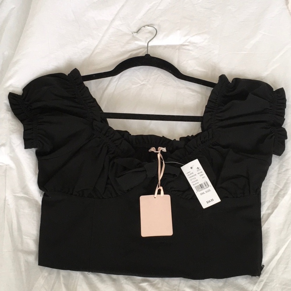 NWT Lottie Moss black crop top size small.